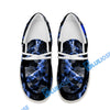 BlueJose Billiards Ball 8 Blue Dark Material White Canvas Loafer Shoes