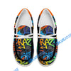 BlueJose Billiards Ball 8 Graffiti Street White Orange Blue Canvas Loafer Shoes