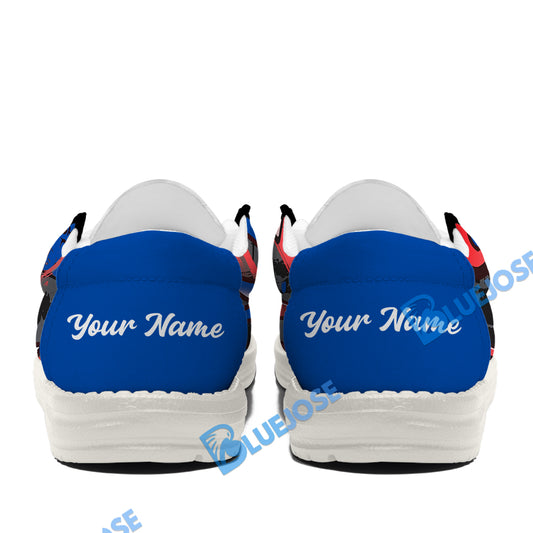 BlueJose Billiards Ball 8 Graffiti Street White Red Blue Canvas Loafer Shoes