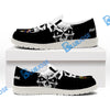 BlueJose Billiards Ball 8 Skull White Canvas Loafer Shoes