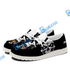 BlueJose Billiards Ball 8 Skull White Canvas Loafer Shoes