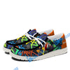 BlueJose Billiards Ball 8 Graffiti Street White Orange Blue Canvas Loafer Shoes