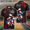 BlueJoses Bowling And Pins Strike The Blood Multicolor Customized Name 3D Shirt ( 4 Colors )