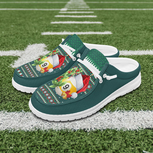BlueJose Billiards Ball 9 Green Christmas Pattern Player Mesh Dude Shoes