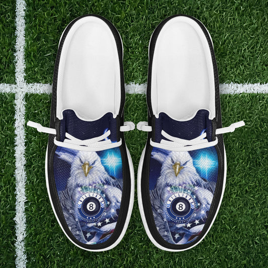 BlueJose Billiards Ball 8 Cross Eagle American Flag Mesh Dude Shoes (4 Colors)