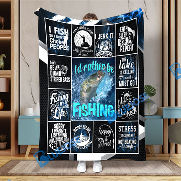 BlueJose Striped Bass Fishing Lovers Rather Be Blanket