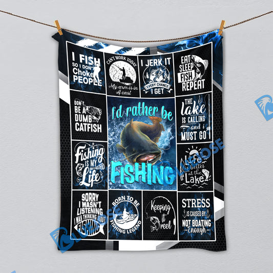 BlueJose Catfish Fishing Lovers Rather Be Blanket