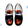 BlueJose Billiards Ball 8 And 9 Fire Skull Crack Red White Canvas Loafer Shoes