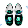 BlueJose Billiard 8 Ball Eagle Fire Flame White Canvas Loafer Shoes ( 4 Colors )