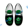 BlueJose Billiards Green Fire White Canvas Loafer Shoes