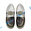 BlueJose Eagle Retro American Flag Billiard White Canvas Loafer Shoes
