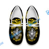 BlueJose Billiards Ball 8 Deadly Thunder Skull 2 White Canvas Loafer Shoes (3 Colors)