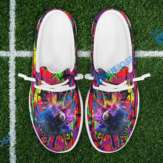 BlueJose Billiards 8 Ball Graffiti Explosion Paint Mesh Dude Shoes (4 Colors)