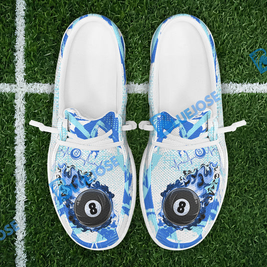 BlueJose Billiards Ball 8 Paint Fire Flame Mesh Dude Shoes (4 Colors)