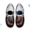 BlueJose Billiards American Flag 9 Ball Player White Canvas Loafer Shoes