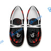 BlueJose Billiards 8 Ball Black Stains Grunge Red White Canvas Loafer Shoes