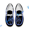 BlueJose Billiards Ball 8 Fire Broken Glass White Canvas Loafer Shoes (4 Colors)