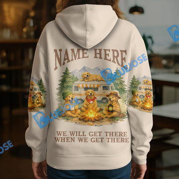 BlueJose Personalized Golden Retriever Camper Life Hoodie