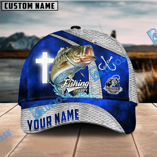 BlueJose Personalized Bass Fishing Cross Cap