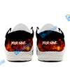 BlueJose Billiard 8 Ball Eagle Fire Flame White Canvas Loafer Shoes ( 4 Colors )