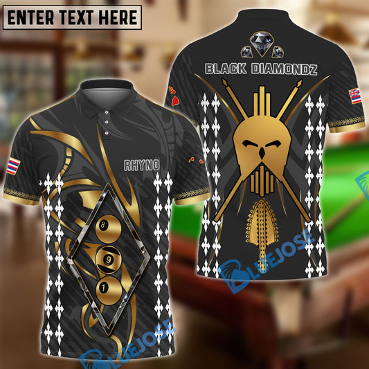 BlueJose Billiards Custom Shirt For Team TUFFSHOTZ (New Rhino & Black Diamondz)