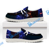 BlueJose Billiard Ball 8 Dragon And Wolf White Canvas Loafer Shoes