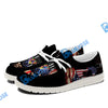 BlueJose Billiards American Flag 8 Ball Player White Canvas Loafer Shoes