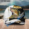 BlueJose Fishing Hook Graphic & Jumping Fish Art Personalized Cap (Tuna, Marlin, Mahi-Mahi, Pike, Bass, Walleye, Trout, Crappie)