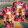 BlueJose Bowling And Pins Galaxy Power Cat Customized Name, Team Name 3D Shirt (4 Colors)