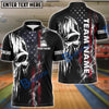 BlueJose Bowling Punisher Skull American Flag Grunge Smoke Customized Name, Team Name 3D Shirt