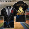BlueJose Bowling And Pins Tuxedo Rose Customized Name, Team Name 3D Shirt