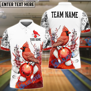 BlueJose Bowling And Pins Cardinal Customized Name, Team Name 3D Shirt (4 Colors)