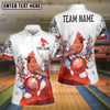 BlueJose Bowling And Pins Cardinal Customized Name, Team Name 3D Shirt (4 Colors)
