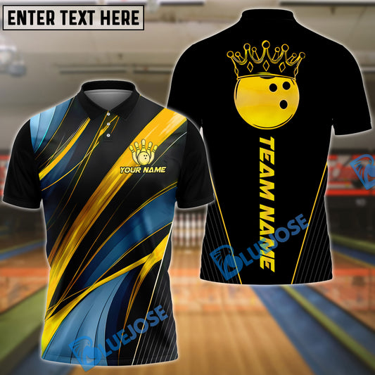 BlueJose Bowling Golden Strike Customized Name, Team Name 3D Shirt (4 Colors)