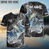Bluejose Striped Bass Fishing Black White Maori Custom Name & Team Name 3D Shirts