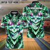 BlueJose Bowling And Pins Neon Joker Skull Graffiti Strike Ball Chaos Customized Name, Team Name 3D Shirt (4 Colors)
