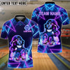 BlueJose Bowling And Pins  Neon Cool Customized Name, Team Name 3D Shirt (4 Colors)