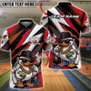 BlueJose Bowling And Pins Gangster Duck Money Cigar Funny Cartoon Design Customized Name, Team Name 3D Shirt (4 Colors)