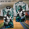 BlueJose Bowling & Pins Muscular Gorilla Strike Bowling Art Customized Name, Team Name 3D Shirt (4 Colors)
