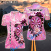 BlueJose Darts Elegant Floral Dartboard Pearl Gradient Design Personalized Name, Team Name Unisex Shirt (4 Colors)