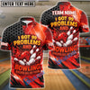 BlueJose Bowling Neon Hexagon Funny 99 Problems Quote Customized Name, Team Name 3D Shirt (4 Colors)