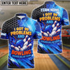 BlueJose Bowling Neon Hexagon Funny 99 Problems Quote Customized Name, Team Name 3D Shirt (4 Colors)