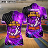 BlueJose Bowling Neon Hexagon Funny 99 Problems Quote Customized Name, Team Name 3D Shirt (4 Colors)