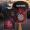 BlueJose Darts Ice Crystal Shattered Dartboard Lightning Dartboard Personalized Name, Team Name Unisex Shirt (4 Colors)