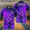 BlueJose Bowling Golden Strike Ball & Pins Explosion Customized Name, Team Name 3D Shirt (6 Colors)