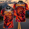 BlueJose Darts Hell Can't Stop Me Flaming Bull Dartboard Personalized Name, Team Name Unisex Shirt (4 Colors)