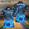 BlueJose Bowling & Pins Dark Dragon Lava Strike Customized Name, Team Name 3D Shirt (4 Colors)