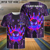 BlueJose Bowling And Pins Cyberpunk Evil Ball Customized Name, Team Name 3D Shirt (4 Colors)