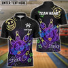 BlueJose Bowling Neon Bowling Ball Strike Funny Customized Name, Team Name 3D Shirt (4 Colors)
