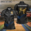 BlueJose Bowling Golden Royal Flame Customized Name, Team Name 3D Shirt (4 Colors)